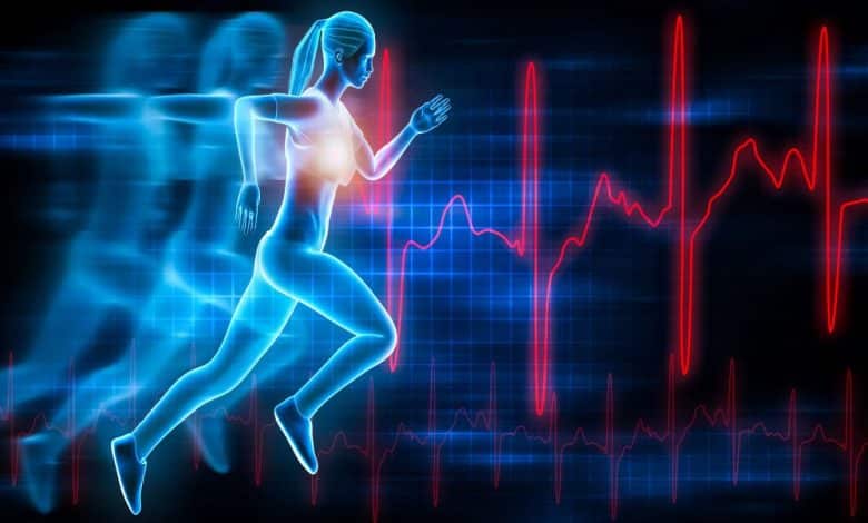 ekg woman running animation